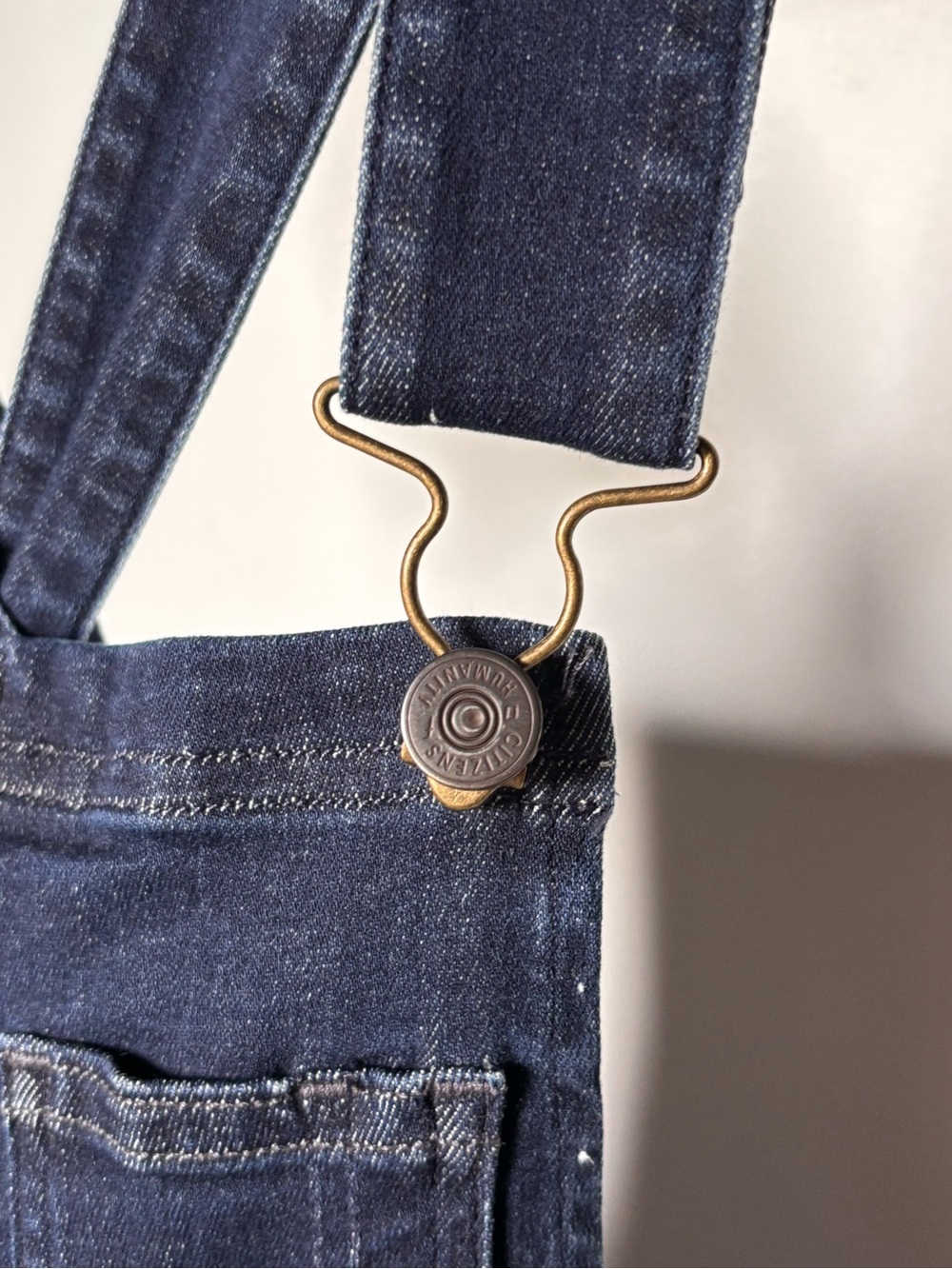 Citizens Of Humanity Dark Wash Denim Overalls Front Zip Adjustable Back - Picture 5 of 15